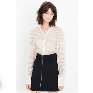 Silk and cotton sheer white button up - Harleth
